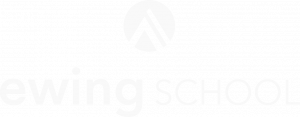 a green and white logo with the words sewing school.