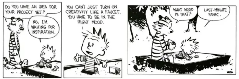 a comic strip with a cat in the middle