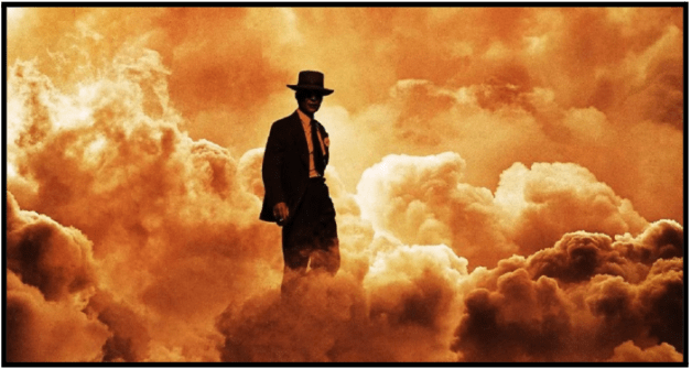 a man in a suit and tie standing on top of clouds